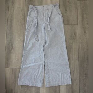 Banana Republic | Linen Light Blue & White Wide Leg Pants